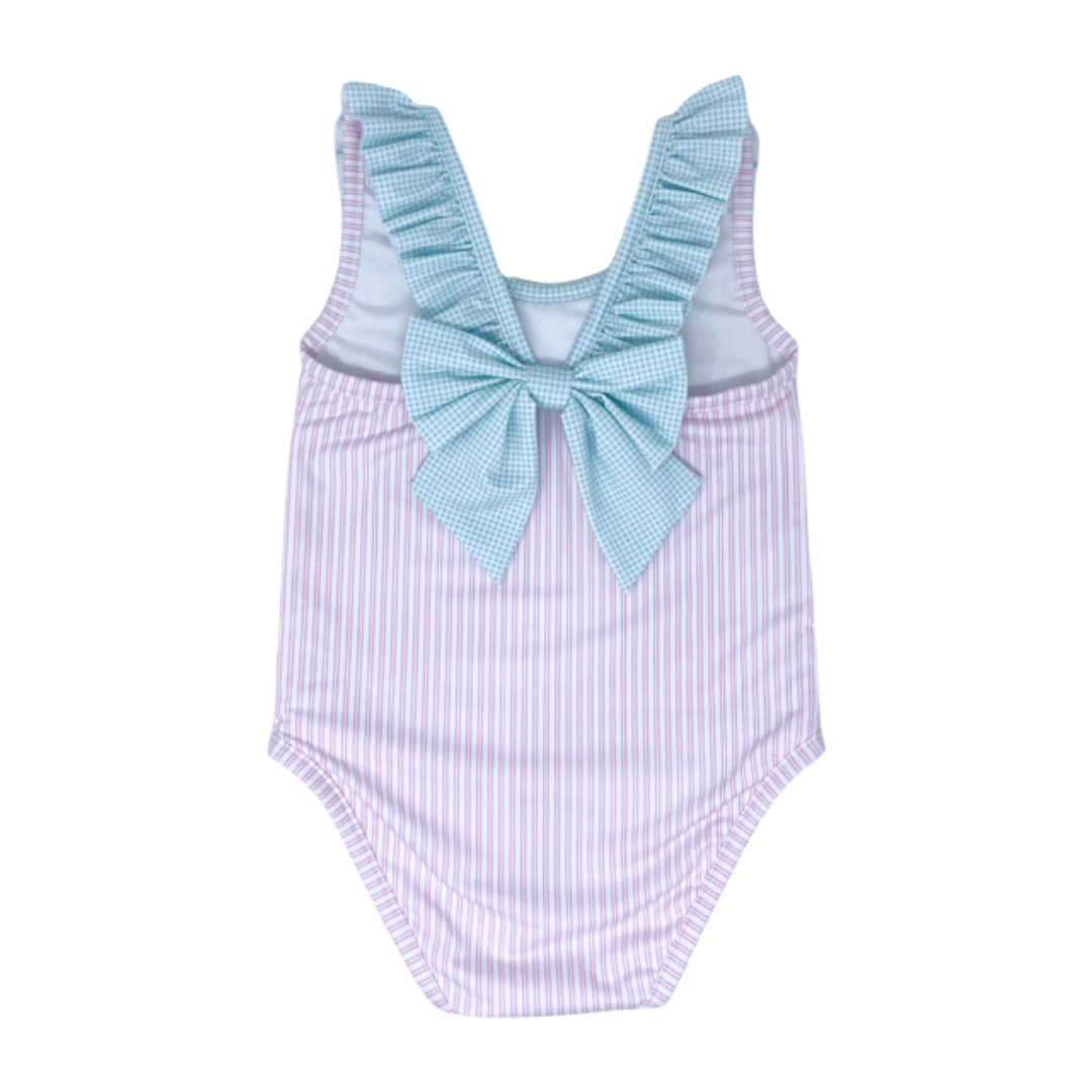 Sarah Swimsuit - Pink Pinstripe