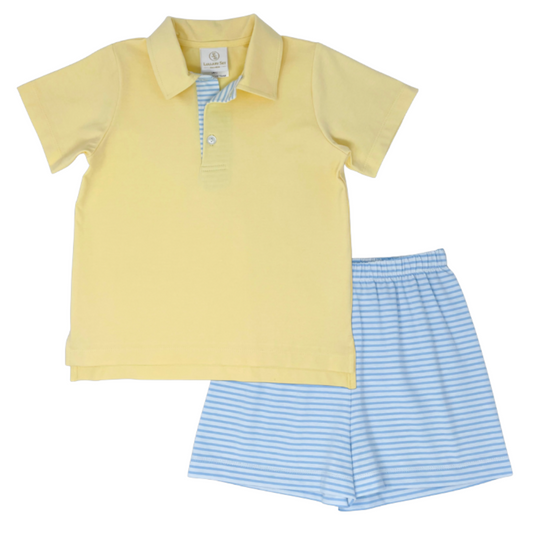 Parker Yellow and Blue Stripe Short Set